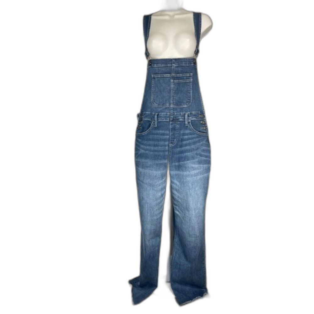 Carve Designs Denim Overalls W/ 8 Blue Organic Cotton Raw Hem LN/NWOT - Picture 2 of 16